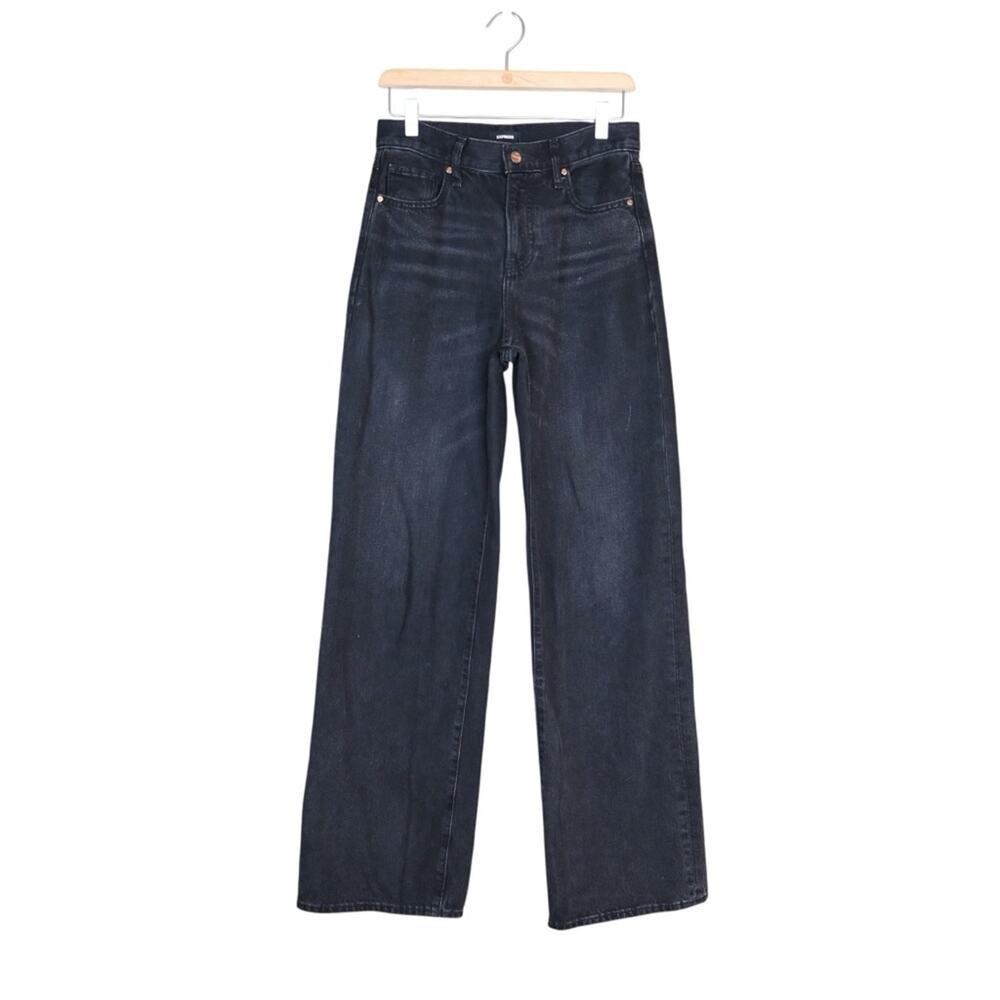 Express Women's 2 Regular Black Wide Leg High Rise Jean